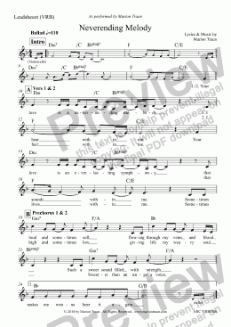 page one of Neverending Melody (VRB/Gesang/Leadsheet)