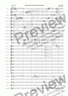 page one of Interlude For Concert Band