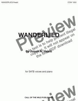 page one of "Wanderlied" for SATB voices and piano