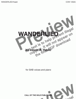 page one of "Wanderlied" for SAB voices and piano