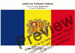 page one of Andorran National Anthem (Hymne Andorra "El Gran Carlemany ) for String Orchestra MFAO World National Anthem Series