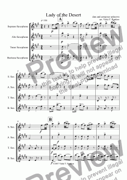 page one of Ancient Irish Theme and Variations sax quartet