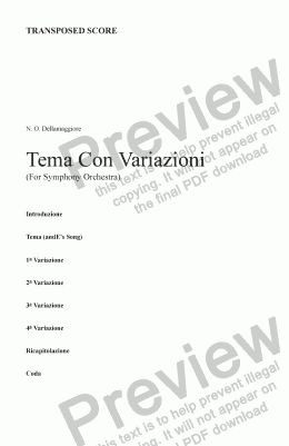 page one of Tema con Variazioni (Transp. score)