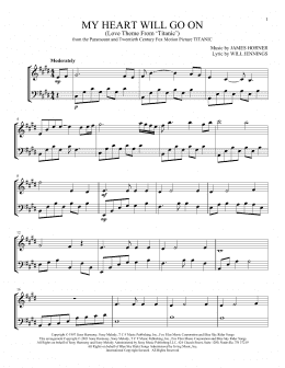 page one of My Heart Will Go On (Love Theme From 'Titanic') (Instrumental Duet)