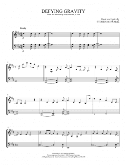 page one of Defying Gravity (from Wicked) (Instrumental Duet)