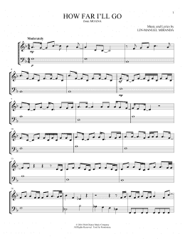 page one of How Far I'll Go (from Moana) (Instrumental Duet)