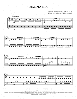 page one of Mamma Mia (Instrumental Duet)