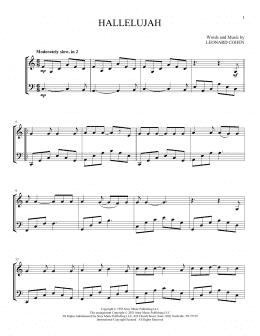 page one of Hallelujah (Instrumental Duet)