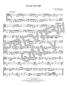 page one of Lean On Me (Instrumental Duet)