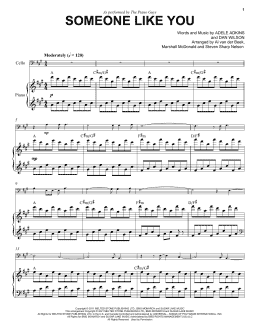 page one of Someone Like You (Cello and Piano)