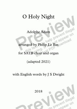 page one of O Holy Night (adapted)