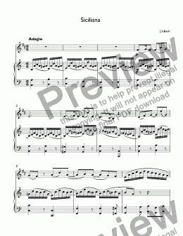 Siciliana Sheet music for Piano (Solo) Easy