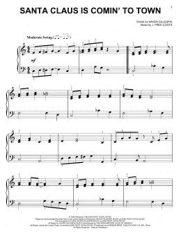 page one of Santa Claus Is Comin' To Town (Easy Piano Solo)