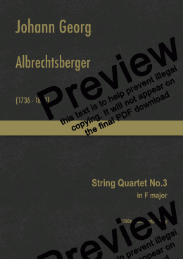 page one of Albrechtsberger - String Quartet No.3 in F major