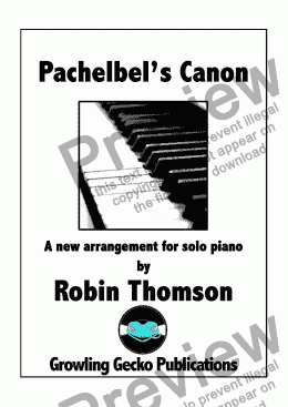 page one of Pachelbel's Canon in D for Solo Piano
