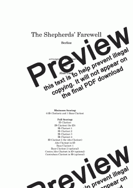 page one of The Shepherds' Farewell - (for Clarinet Choir)