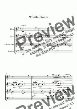 page one of Whistle-Blower - Wind Quartet
