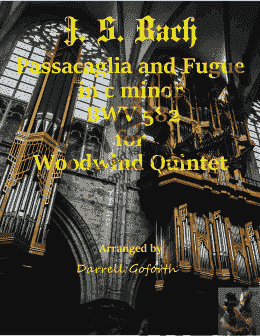 page one of Passacaglia and Fugue in c minor BWV 582 for Woodwind Quintet - Score and parts