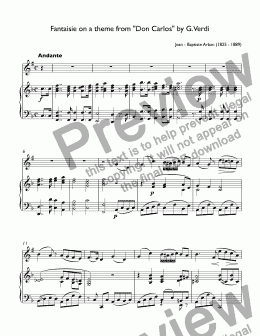 page one of Arban - Fantaisie on a theme from "Don Carlos" by G.Verdi for trumpet Bb & piano
