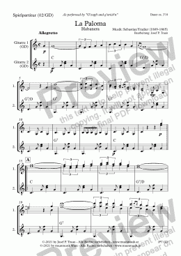 page one of La Paloma (02/GD/Score & Parts)