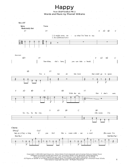 page one of Happy (Easy Bass Tab)