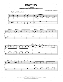 page one of Psycho (Prelude) (Easy Piano)