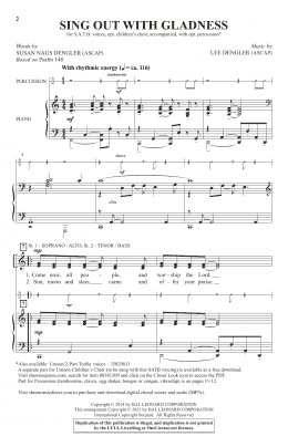 page one of Sing Out With Gladness (SATB Choir)