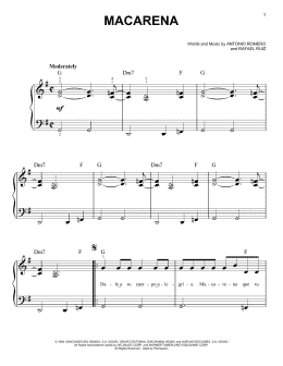 page one of Macarena (Easy Piano)