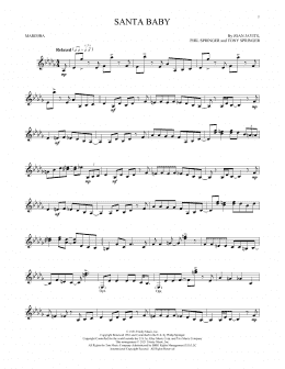 page one of Santa Baby (Marimba Solo)