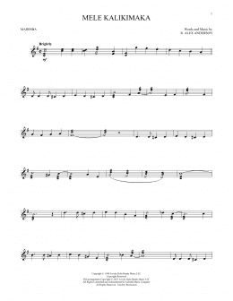 page one of Mele Kalikimaka (Marimba Solo)