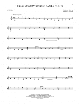 page one of I Saw Mommy Kissing Santa Claus (Marimba Solo)