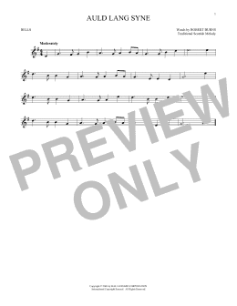 page one of Auld Lang Syne (Bells Solo)