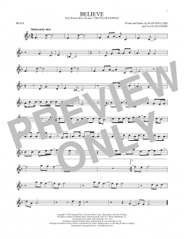 page one of Believe (Bells Solo)