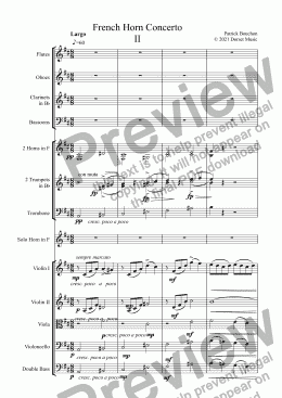 page one of French Horn Concerto  2nd Movement
