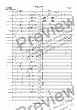 page one of Silent Night (3 Verses) v3 - Concert Band/Orchestra