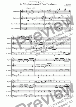 page one of Concerto for 2 Euphoniums and 2 Bass Trombones (Op.3 - No.11)