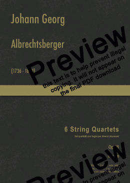 page one of Albrechtsberger - 6 String Quartets