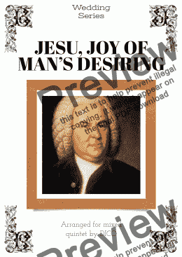 page one of JESU, JOY OF MAN'S DESIRING (quintet)