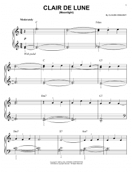 page one of Clair De Lune (Easy Piano Solo)