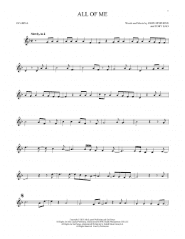page one of All Of Me (Ocarina)