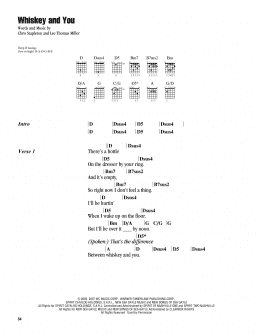 page one of Whiskey And You (Guitar Chords/Lyrics)