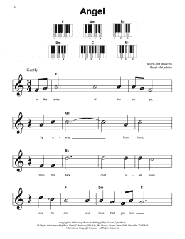 page one of Angel (Super Easy Piano)
