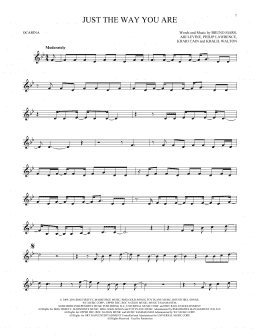 page one of Just The Way You Are (Ocarina)