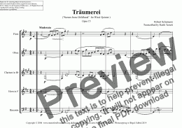 page one of Träumerei for Wind Quintet (Flt, Ob, Hn, Clt & Bsn)
