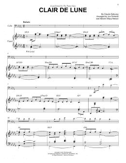 page one of Clair De Lune (Cello and Piano)