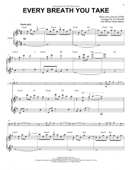 page one of Every Breath You Take (Cello and Piano)