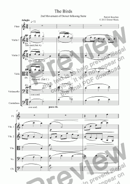 page one of The Birds for Flute and Strings