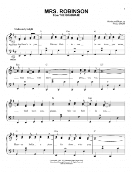 page one of Mrs. Robinson (Accordion)