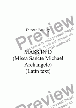 page one of MASS IN D  (Latin Text)