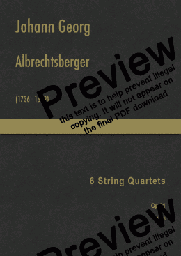 page one of Albrechtsberger - 6 String Quartets